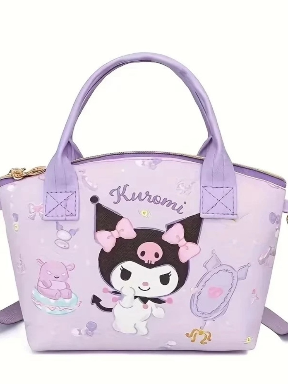 BN Kuromi Crossbody Bag/Shoulder Bag Sanrio Kawaii 2 Handles Mini Purs